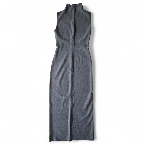 ZARA ZW COLLECTION Seamed Fitted Stretch Mock Neck Long Dress - Picture 3 of 16